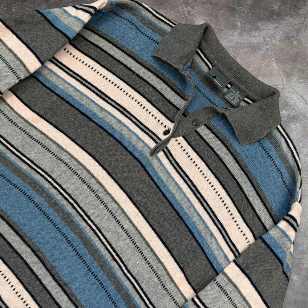 Vintage Lizwear Striped Sweatshirt Women's Size Small Preppy Button Up 90s Y2K